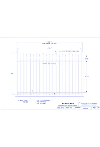 Concealed Fastener Commercial Newcastle Staggered 60" (CFH603S)