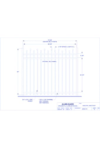 6' Municipal Newcastle Staggered 60" (M6H603S)