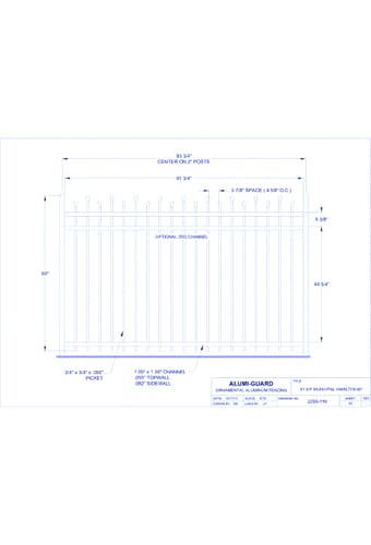 8' Municipal Newcastle Staggered 60" (M8H603S)