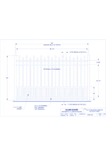 8' Industrial Newcastle Staggered 60" Puppy Picket (I8H604S0-2)