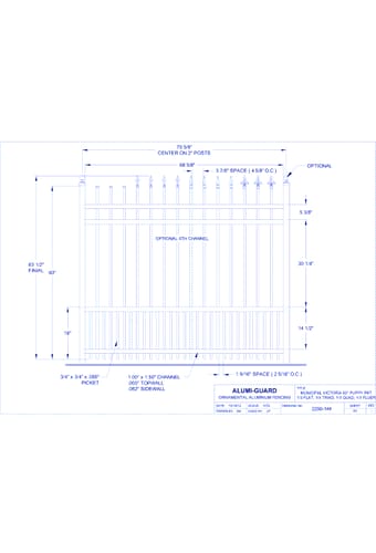 6' Municipal Orleans 60" Puppy Picket (M6V604S0-2-3)