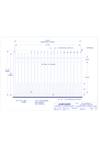 8' Municipal Orleans 60" Puppy Picket (M8V604S0-2-3)