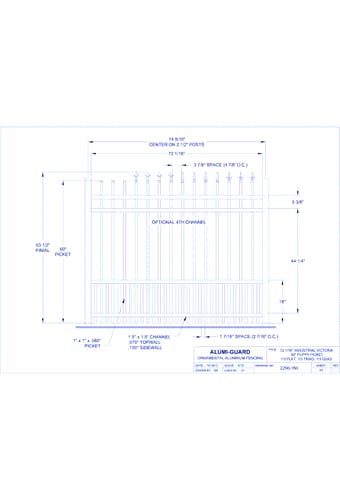 6' Industrial Orleans 60" Puppy Picket (I6V604S0-2-3)