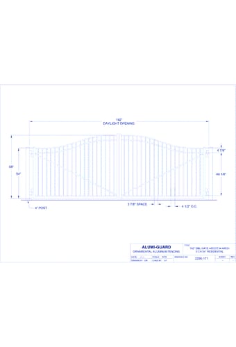 Double Gate Residential Newcastle 02 Arch 3-CH 60" (GT02D192RB603)