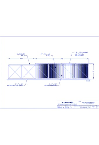 20' Cantilever Commercial Newcastle Staggered 04 Arch 3-CH 72" (GT04C240CH723)