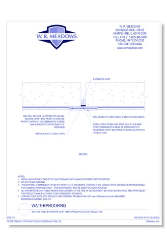 Mel-Rol Wall Expansion Joint (Bem Applied Into Ej) (No Insulation)