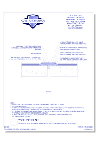 Hydralastic 836 Sl - Horizontal Expansion Joint Application (Inverted Mel-Rol Detail Strip)