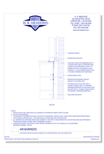 Air-Shield LSR Or LM CMU BU Window Sill (Exterior Brick Wall) (No Insulation)