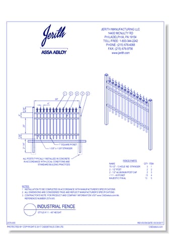 Industrial Fence Style 111 - 48 In. height