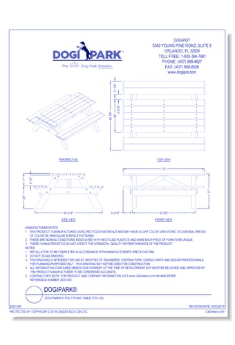 DOGIPARK® 6' Poly Picnic Table ( 7791-GS )