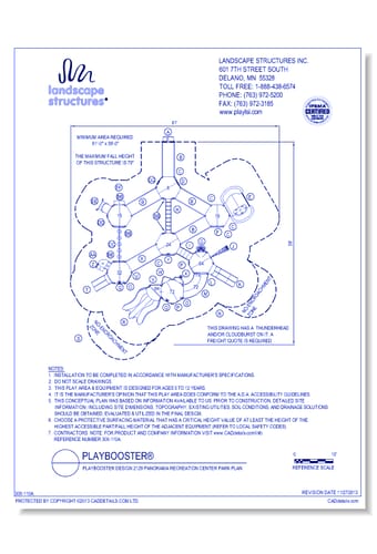 PlayBooster Design 2129 Panorama Recreation Center Park Plan