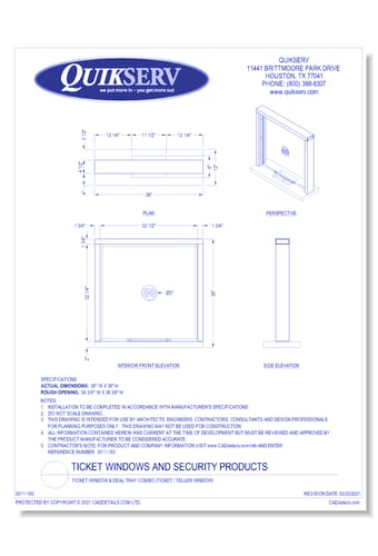 Ticket Window & Deal Tray Combo (Ticket / Teller Window)