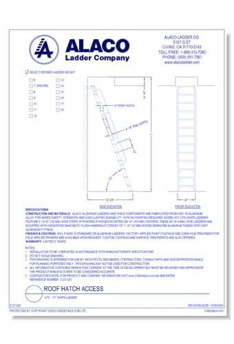 Roof Hatch Access: H70 – 70° Ships Ladder
