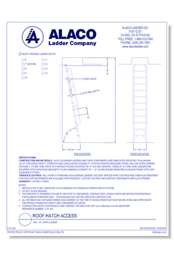 Roof Hatch Access: H80 – 80° Ships Ladder