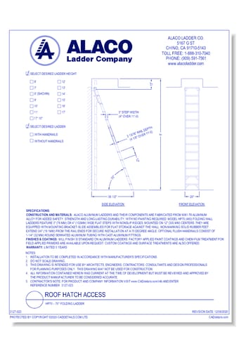 Roof Hatch Access: HP70 – 70° Folding Ladder