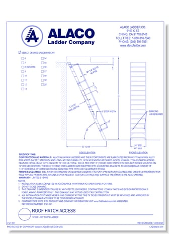 Roof Hatch Access: H1000 – 60° Ships Ladder