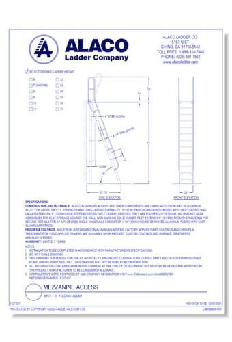 Mezzanine Access: MP70 – 70° Folding Ladder