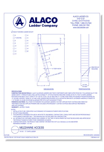 Mezzanine Access: M1000 – 75° Ships Ladder