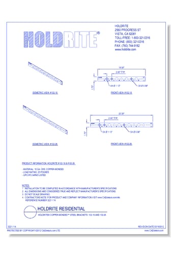HOLDRITE® Copper-Bonded™ Steel Brackets: 102-18 and 102-26