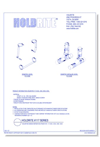 HOLDRITE® Series Retention Strap Kits: 117-4CM, -5CM, -6CM, -8CM