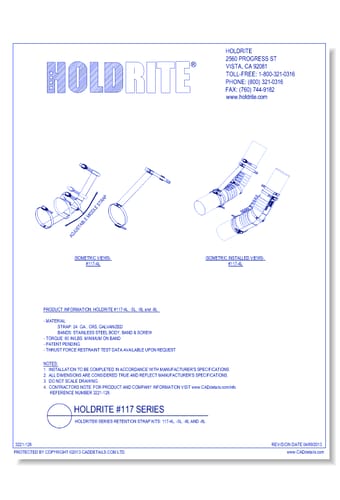 HOLDRITE® Series Retention Strap Kits: 117-4L, -5L, -6L and -8L