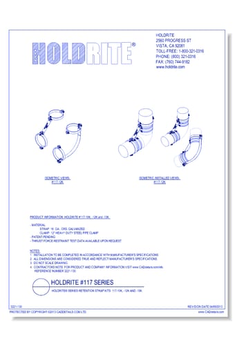 HOLDRITE® Series Retention Strap Kits: 117-10K, -12K and -15K