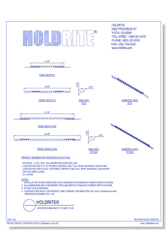 HOLDRITE® Brackets: 170 and 170-26