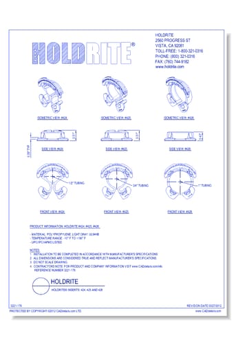 HOLDRITE® Inserts: 424, 425 and 426