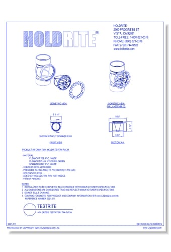 HOLDRITE® Testrite®: TR4-PVC-H