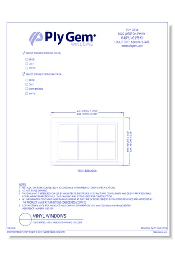 1500 Series: Vinyl Windows Awning - Builder