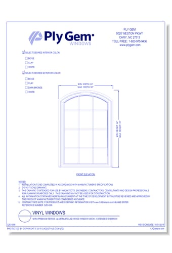 1500 Series: Vinyl Windows Casement - Extended Eyebrow- Fixed