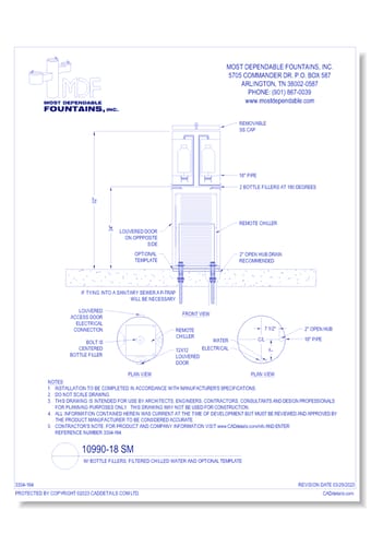 **10990-18 SM** w/ Bottle Fillers, Filtered Chilled Water and Optional Template