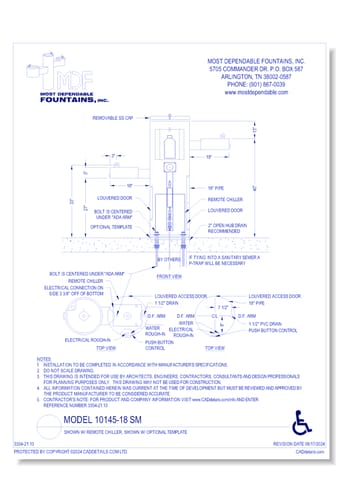 **10145-18 SM** with Remote Chiller, Shown with Optional Template