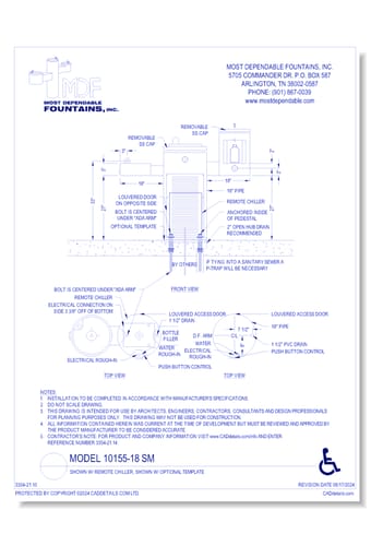 **10155-18 SM** with Remote Chiller, Shown with Optional Template
