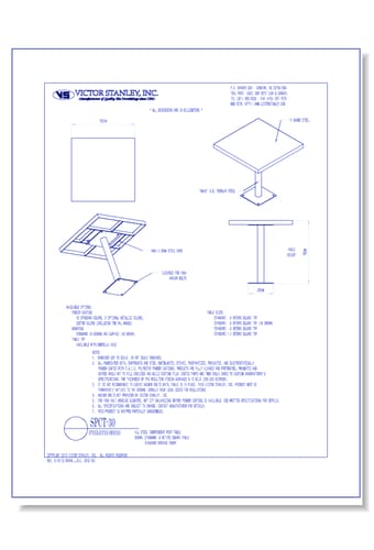   Model SPCT-30: Steelsites™ Table (762 mm) square café table