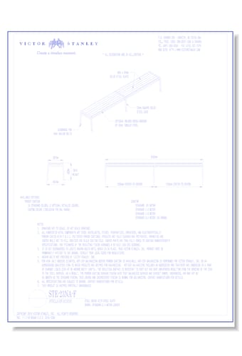 Model STE-23NA-F: Stell Backless Bench, Horizontal Steel Slats - 8ft