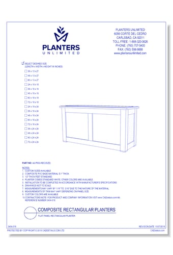 Flat Panel Composite Rectangular Planter