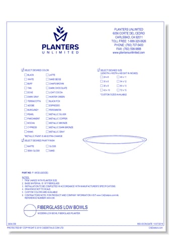 Modern Low Bowl Fiberglass Planter