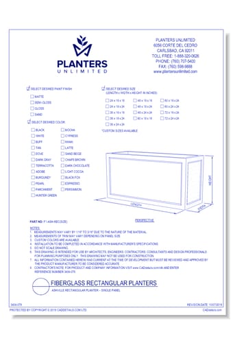 Ashville Rectangular Planter – Single Panel