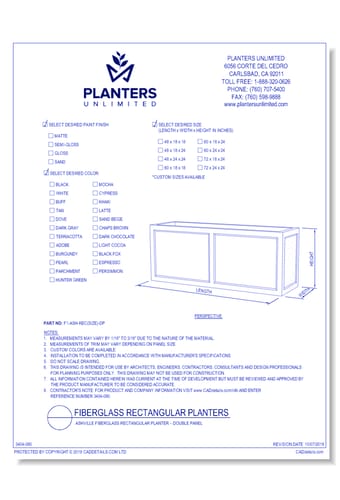 Ashville Fiberglass Rectangular Planter – Double Panel