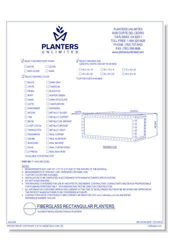 Hughes Fiberglass Rectangle Planters