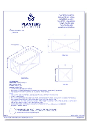 Xander Fiberglass Rectangle Planter