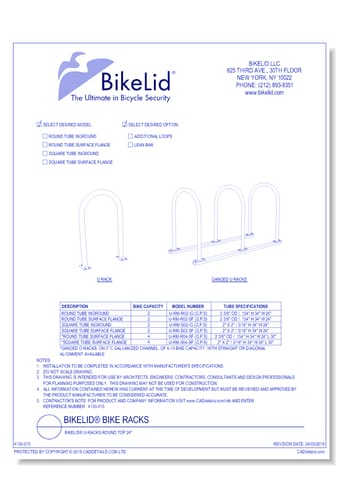 BikeLid® U-Racks Round Top 24