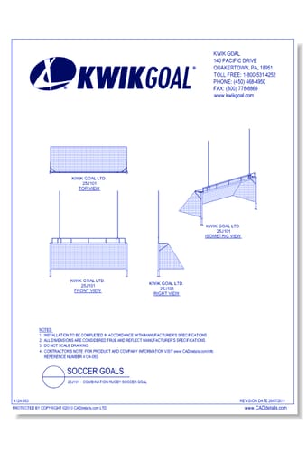 25J101 - Combination Rugby Soccer Goal