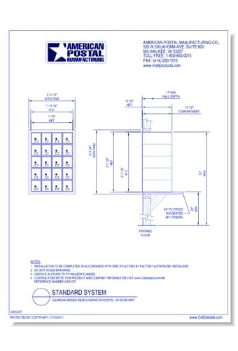 Gaurdian Series Rear Loading (N1023579) - 20 Door Unit