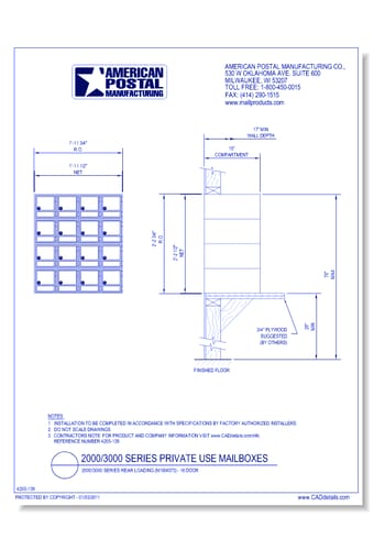 2000/3000 Series Rear Loading (N1004573) - 16 Door Unit