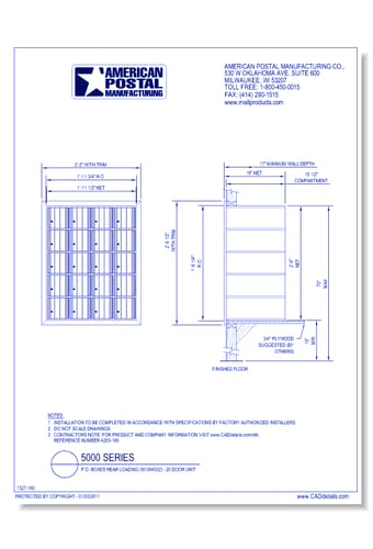 P.O. Boxes Rear Loading (N1004552) - 20 Door Unit