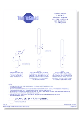 HDPE Locking Deter-a-Post™ (4536 PL): Plastic Bollard Installation Details