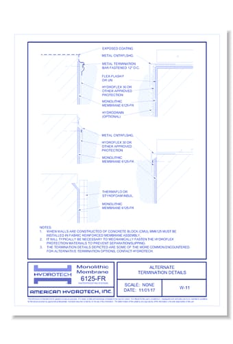 Waterproofing: Alternate Termination Details ( W-11 )