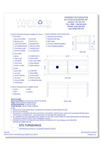 Rutherford 4 Space Wheelchair Accessible Planter